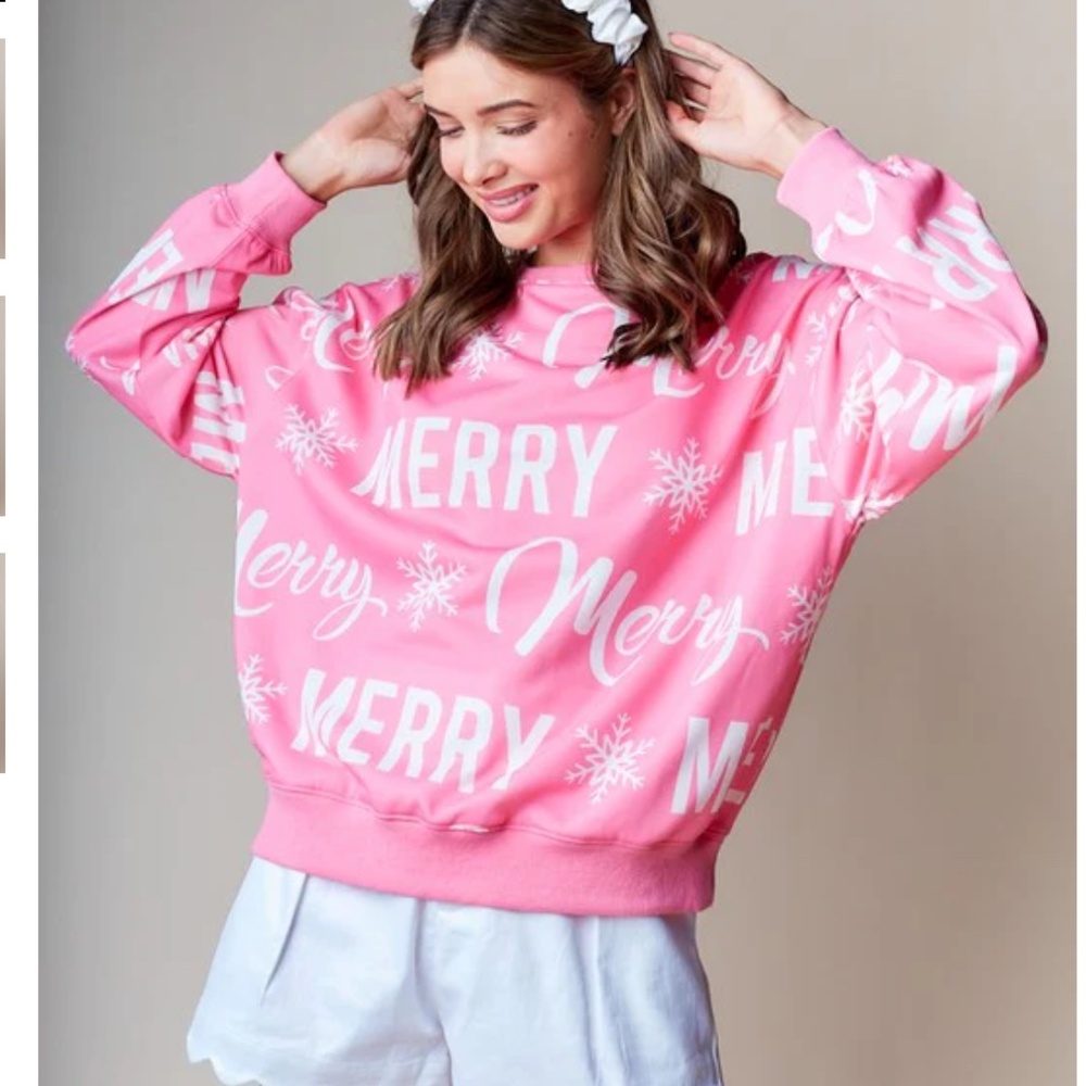 Rareraw “ Merry “ Rareraw Merry Christmas Sweatshirt Top Shirt 99